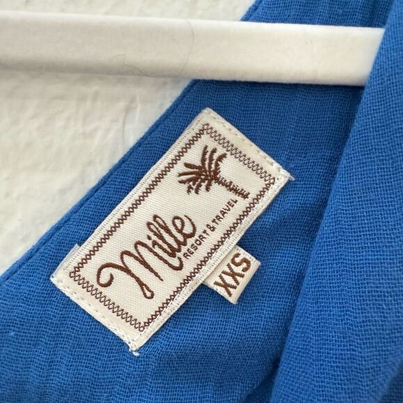 Mille Resort & Travel Women’s XXS Blue Midi Catarina Dress Pockets Beach Summer - Picture 8 of 11